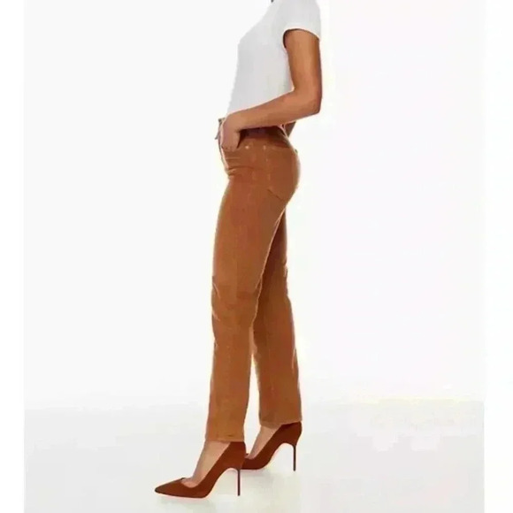Aritzia Denim Forum Arlo High Rise Straight Corduroy Gold Rush Brown 26 - Picture 2 of 8